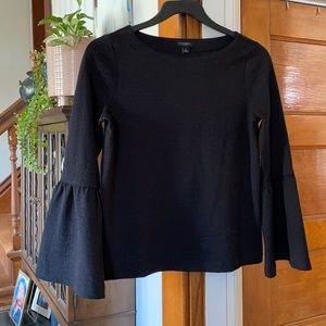 Ann Taylor petite bell sleeve black top!